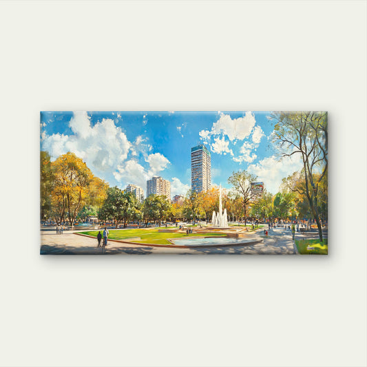 Medellin Plaza Bolivar Park Wall Art Canvas Office Home Room Framed 120x60cm