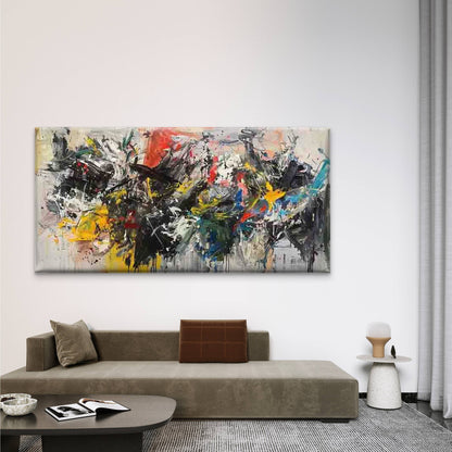 Abstract Colorful Paint Splash Wall Art Canvas Office Home Room Framed 120x60cm