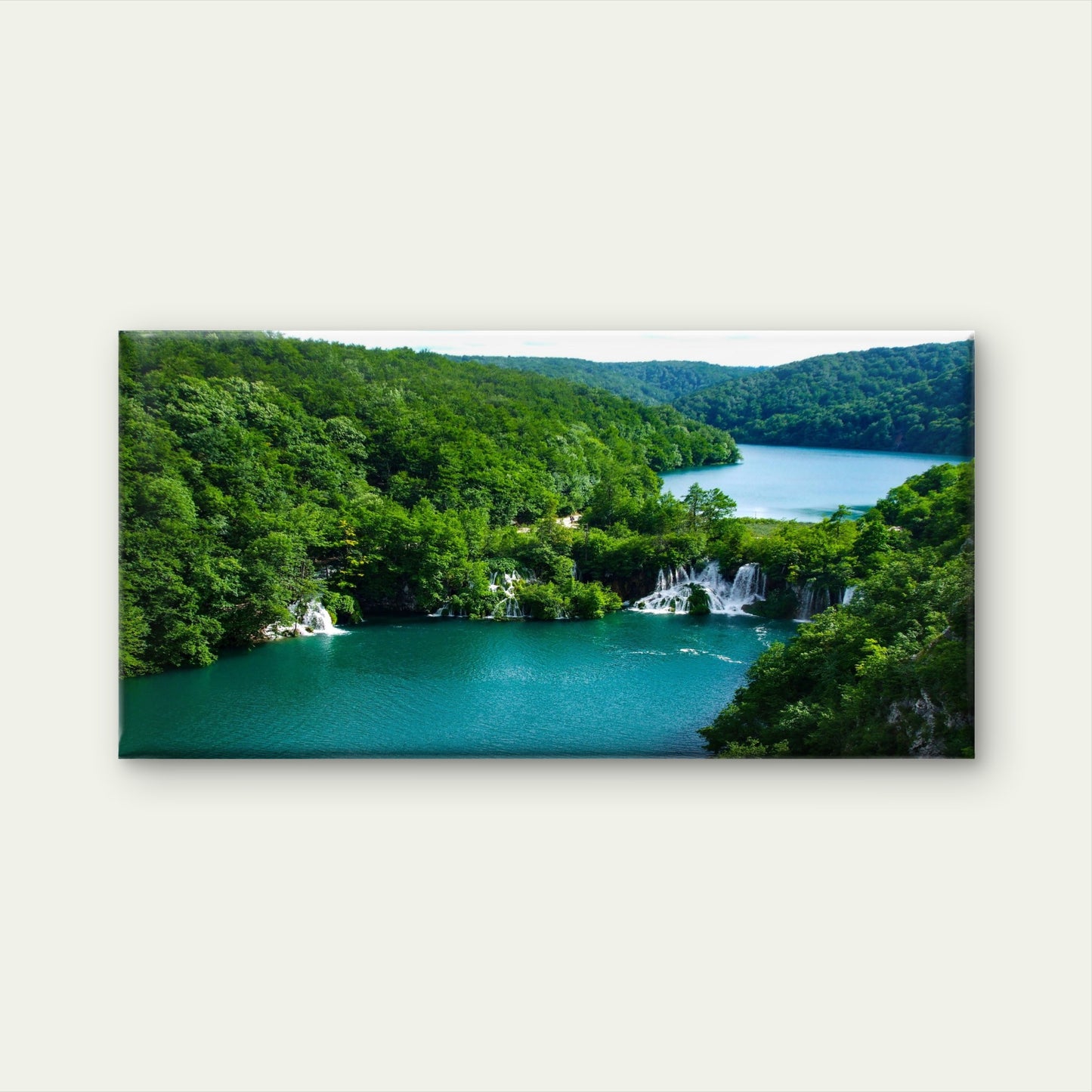 Plitvice Lakes National Park Wall Art Canvas Office Home Room Framed 120x60cm