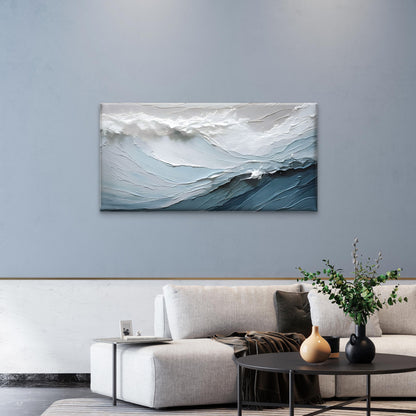 Abstract Blue Ocean Sea Wave Wall Art Canvas Office Home Room Framed 120x60cm