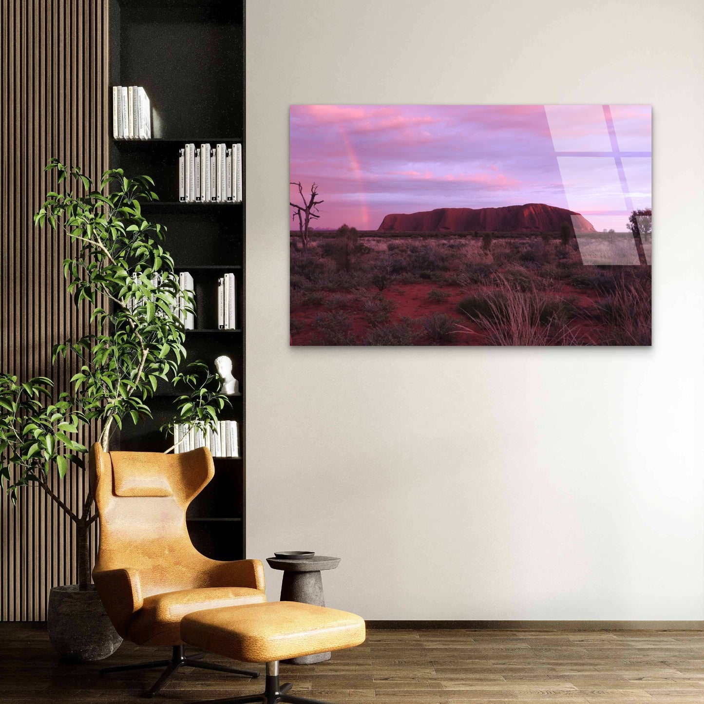Rare Uluru Rainbow Purple Desert Sunset Acrylic Glass Printing Wall Art Australian Made Quality