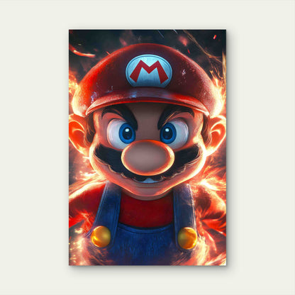 Fiery Crimson Red Cosmic Character 60x90cm Metal Print Ready to Hang