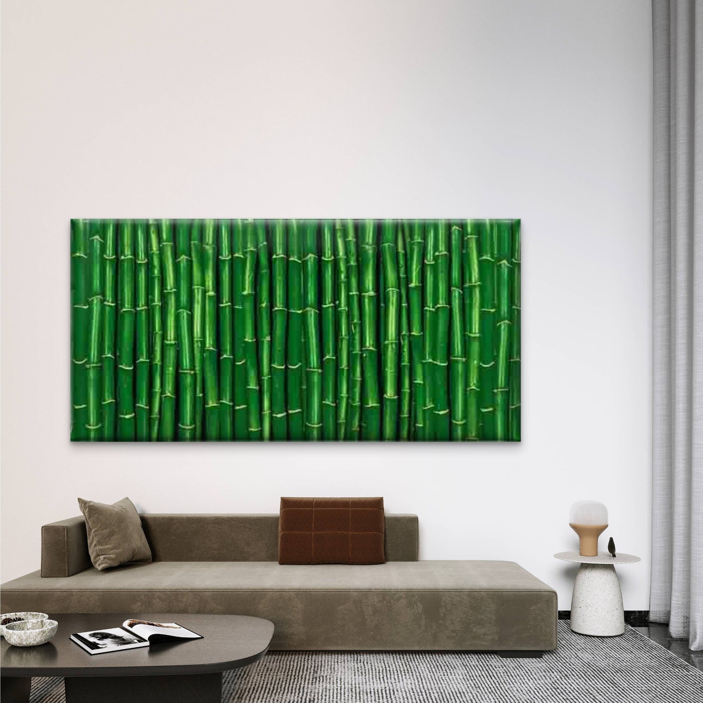 Zen Botanical Landscape, Retro Wall Art Canvas Office Home Room Framed 120x60cm