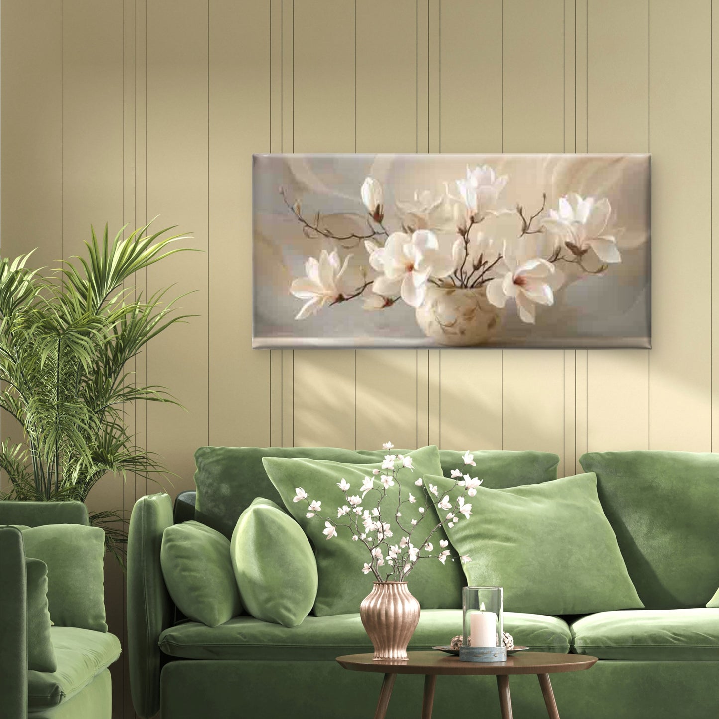 Elegant Bouquet Luxurious Vase Wall Art Canvas Office Home Room Framed 120x60cm