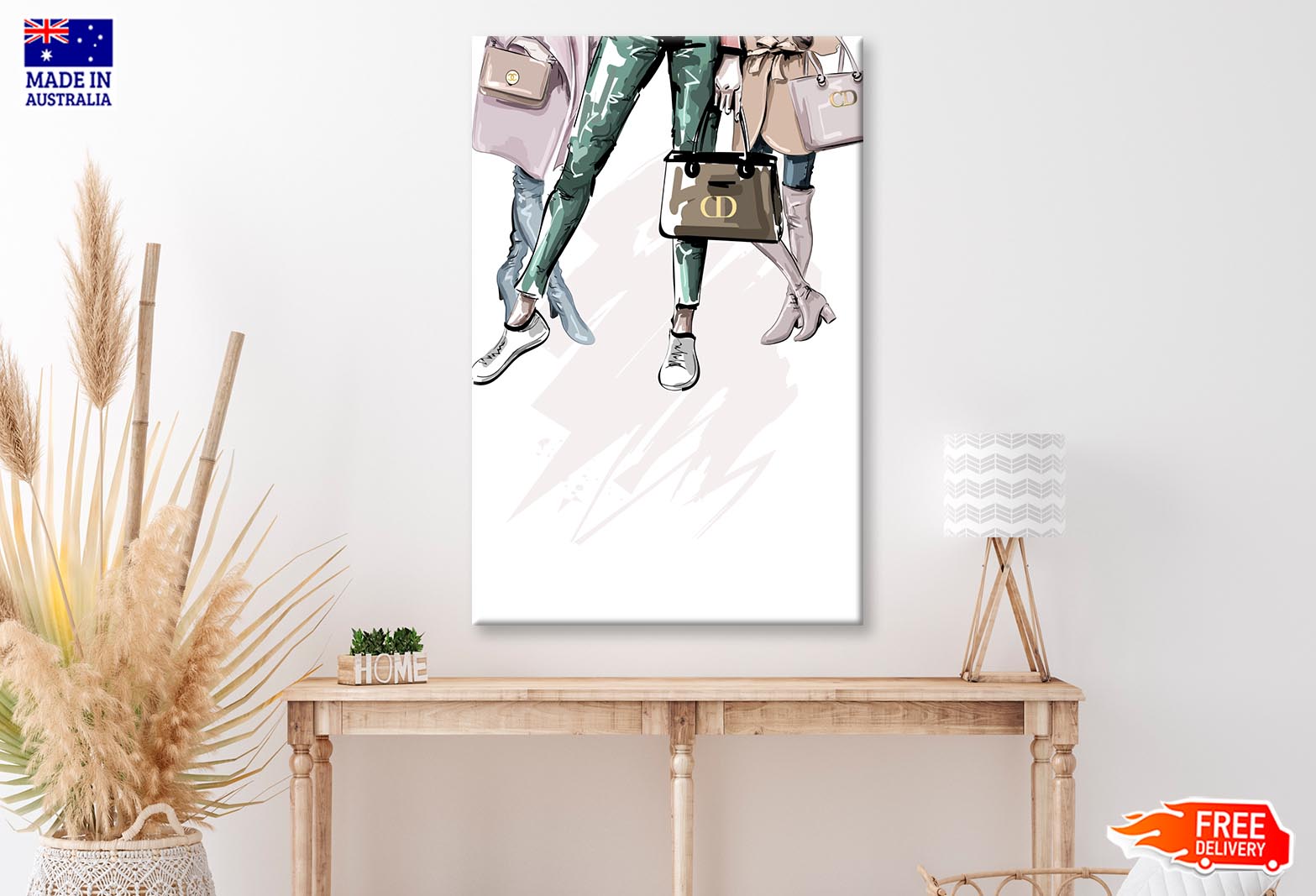 Fancy Ladies with Luxury Bags Wall Art Limited Edition High Quality Print