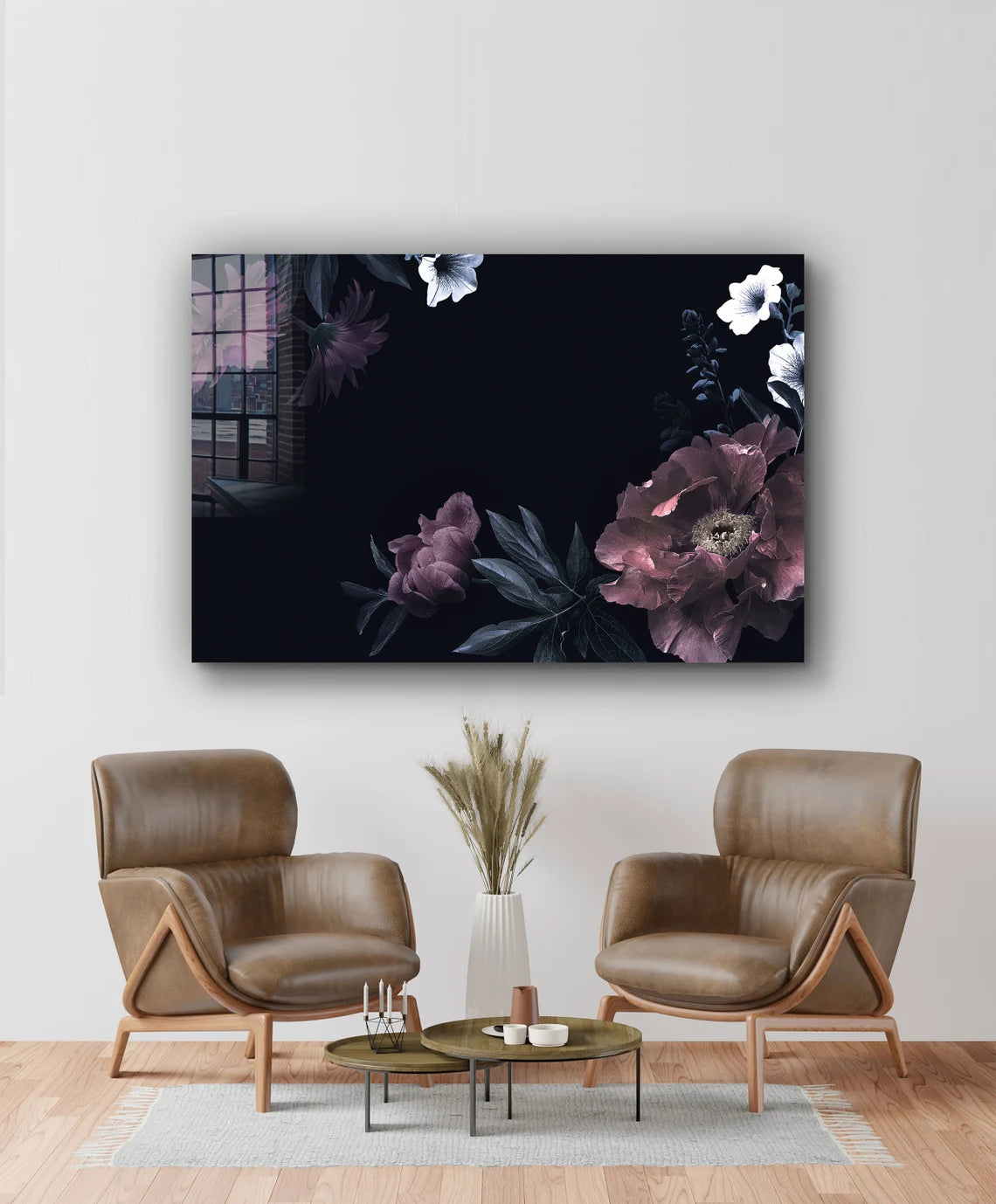 Flowers Leaves Painting UV Direct Aluminum Print Australian Made Quality