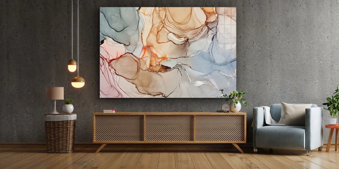 Marble Effect Abstract UV Direct Aluminum Print Australian Made Quality