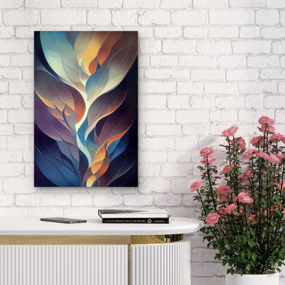 Tree Life Abstract With Growing Lines 60x90cm Metal Print Ready to Hang