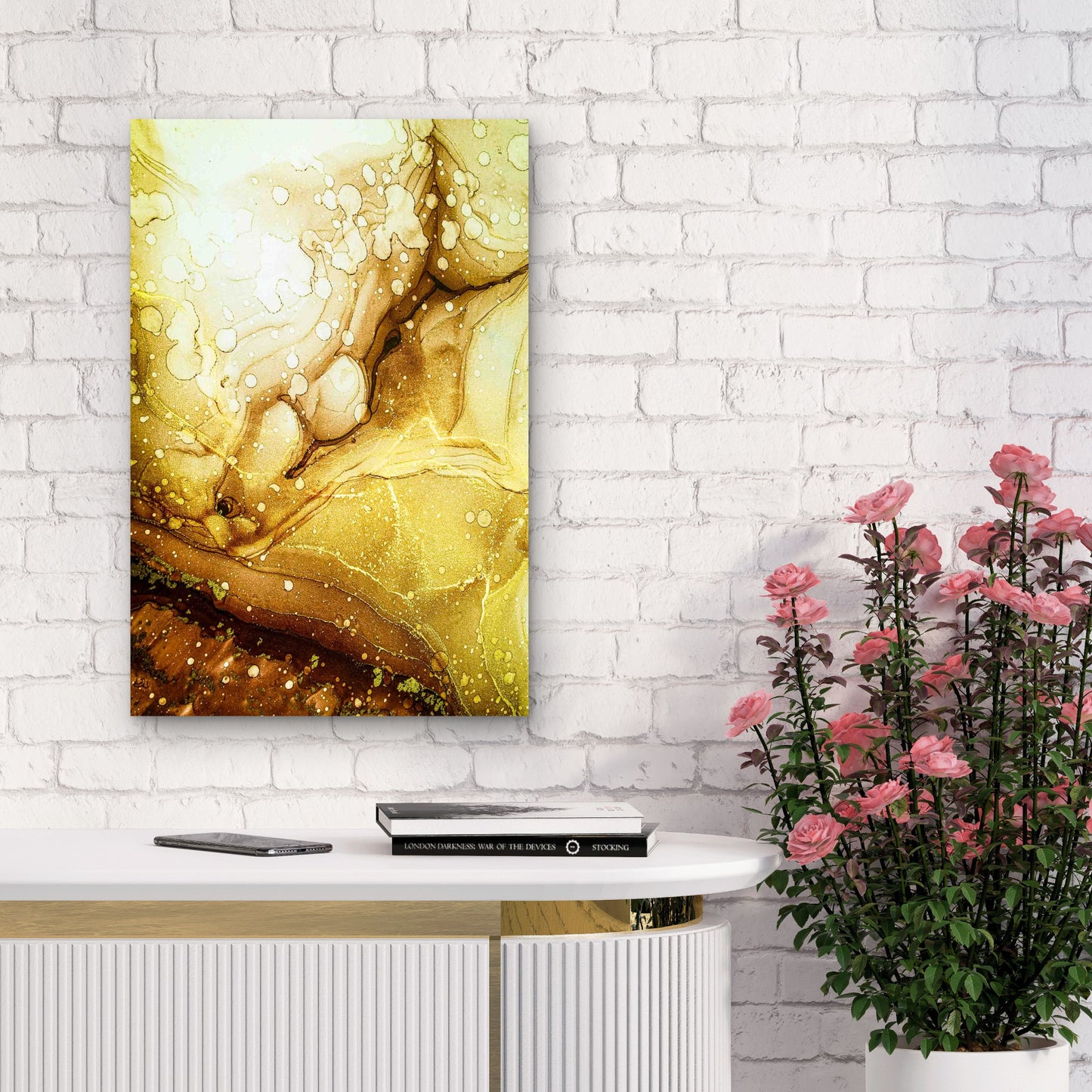 Abstract Bright Shiny Color Fluid 60x90cm Metal Print Ready to Hang