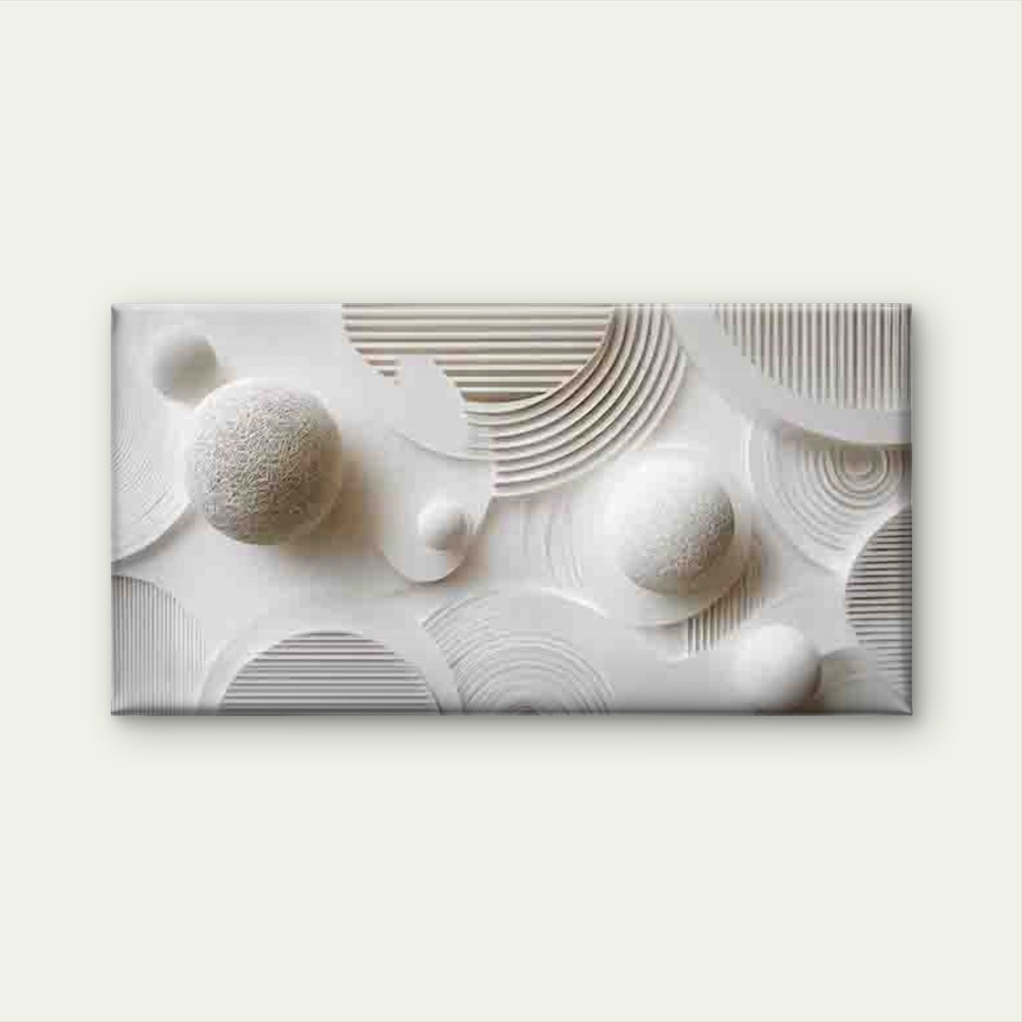 White Sphere Design with Curved Wall Art Canvas Office Home Room Framed 120x60cm - Bella Home Decor