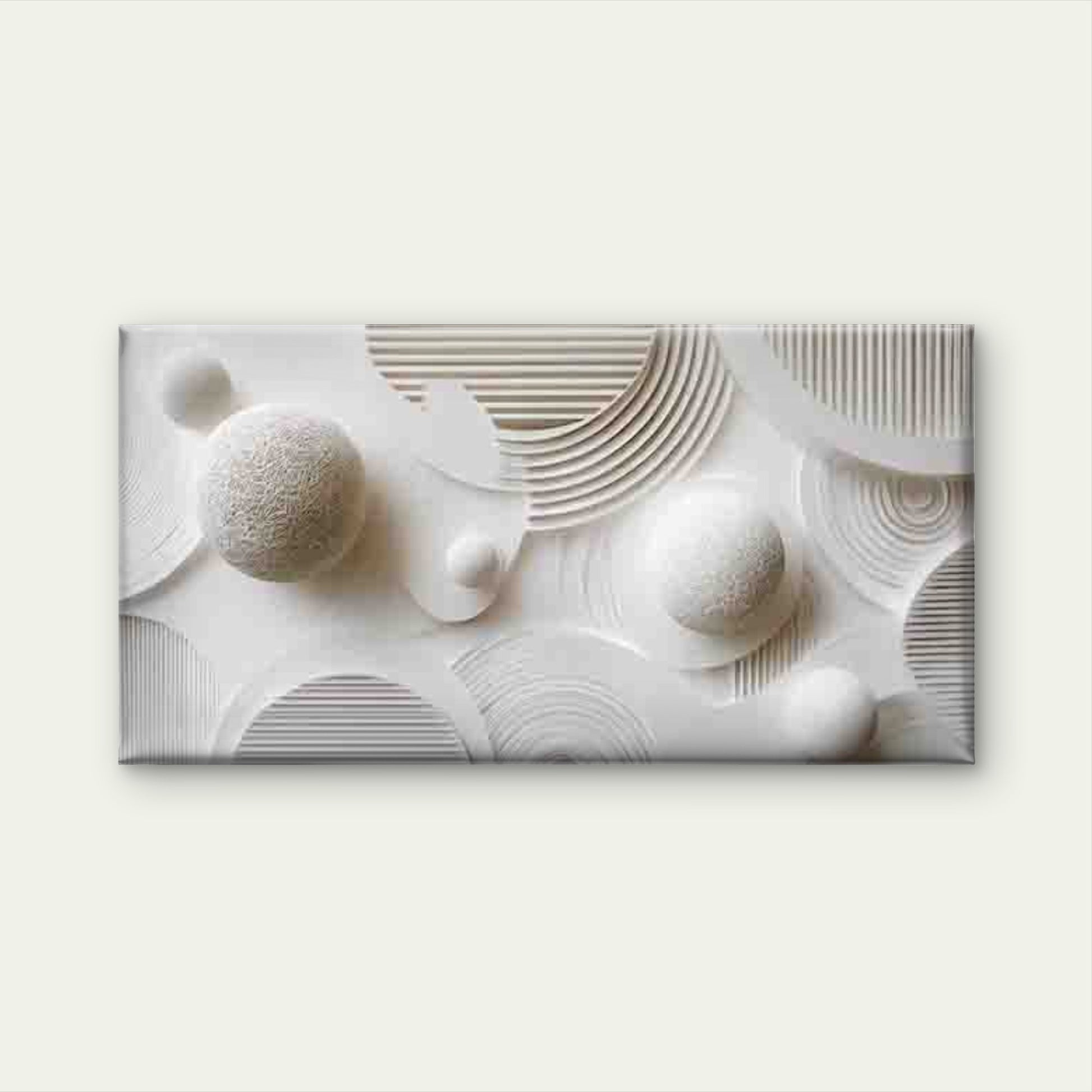 White Sphere Design with Curved Wall Art Canvas Office Home Room Framed 120x60cm - Bella Home Decor