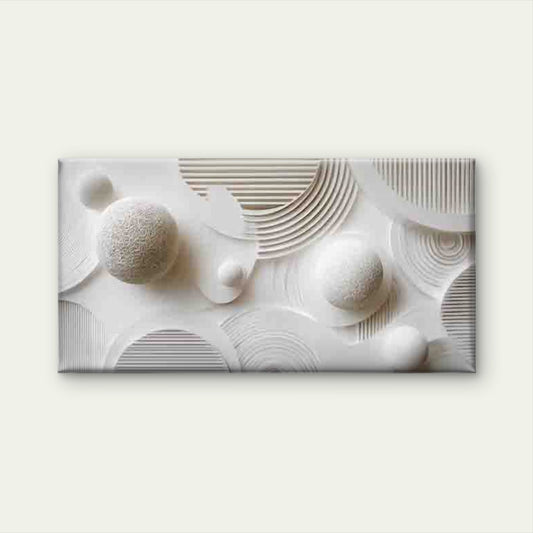 White Sphere Design with Curved Wall Art Canvas Office Home Room Framed 120x60cm - Bella Home Decor
