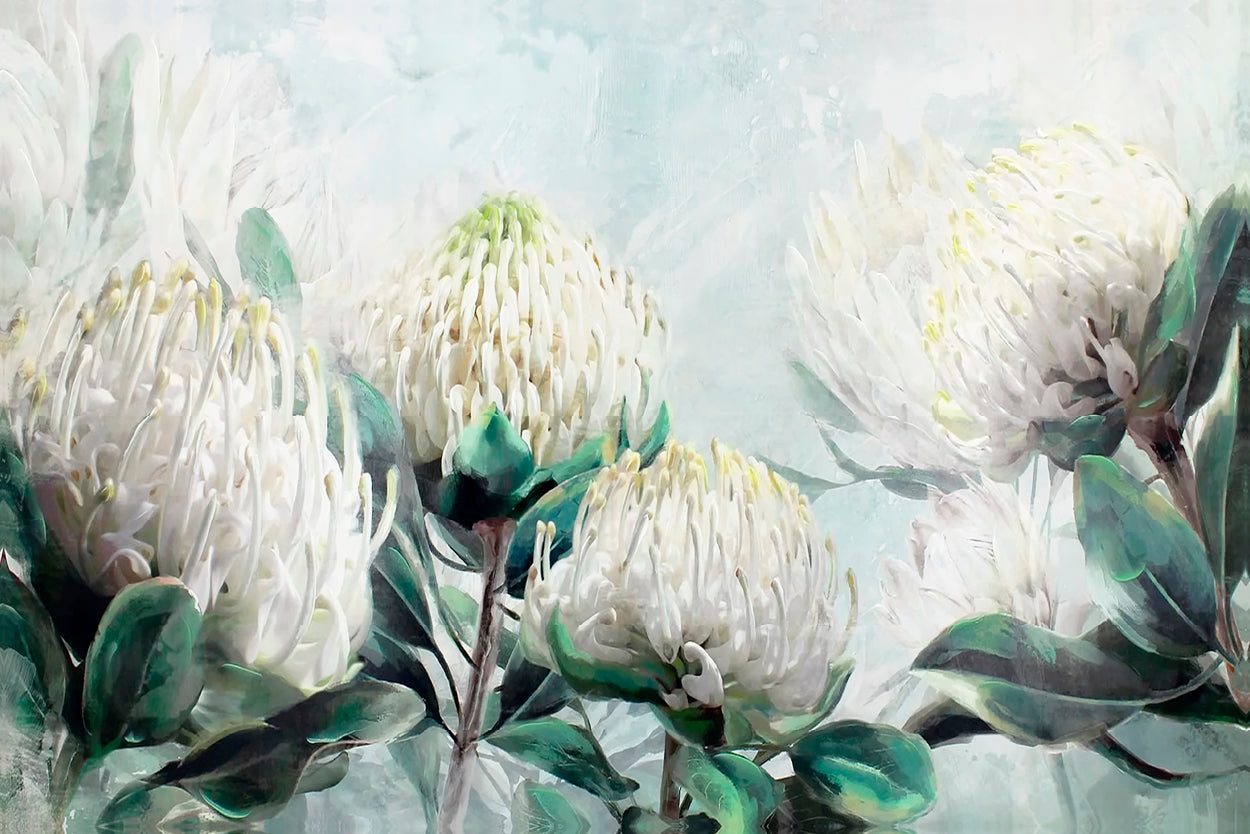 Neutral Color Protea Flowers Painting Wall Art Decor 100% Australian Made - Bella Home Decor