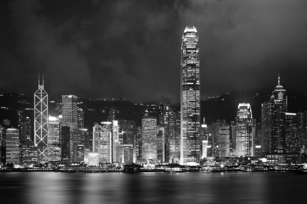 Black and White Hong Kong Victoria Harbour Wall Art Decor 100% Australian Made - Bella Home Decor