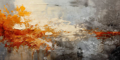 Rust Orange Grey Grungy Texture Wall Art Canvas Office Home Room Framed 120x60cm