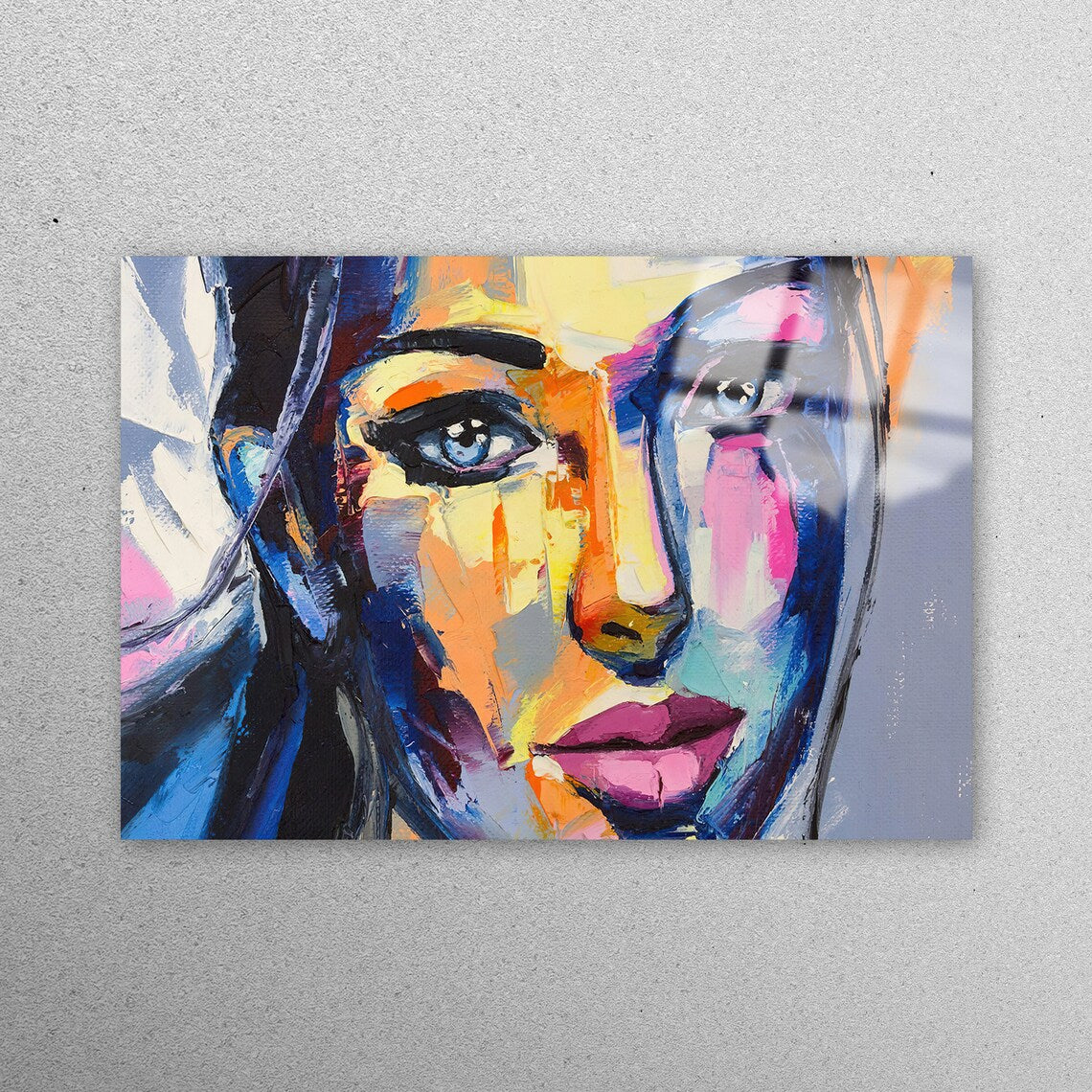 Woman Colorful Painting Acrylic Glass Print Tempered Glass Wall Art 100% Made in Australia Ready to Hang