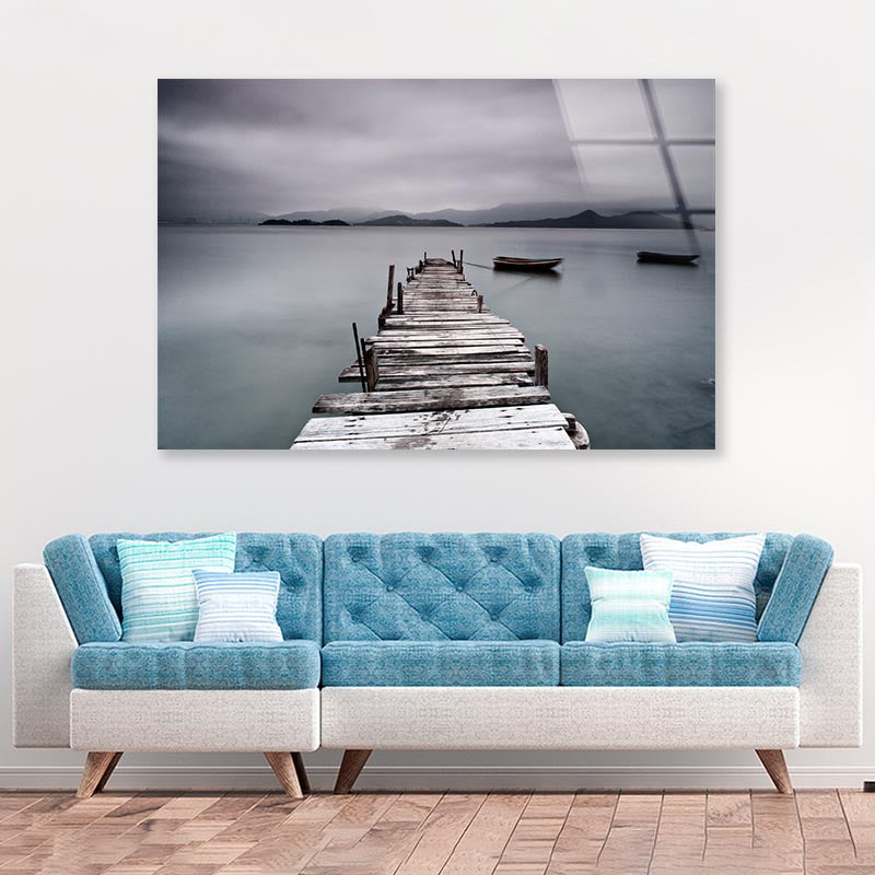 Look On Pier and Boat Acrylic Glass Print Tempered Glass Wall Art 100% Made in Australia Ready to Hang - Bella Home Decor