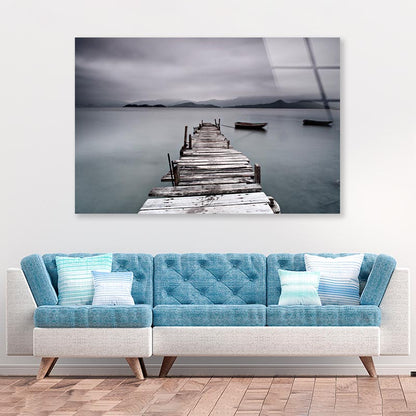 Look On Pier and Boat Acrylic Glass Print Tempered Glass Wall Art 100% Made in Australia Ready to Hang - Bella Home Decor