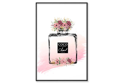 Black Pink Perfume Wall Art Limited Edition High Quality Print Canvas Box Framed Black