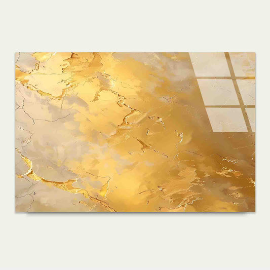 Metallic Gold Marbled Tempered Glass Printing Wall Art Australian Made Quality - Bella Home Decor