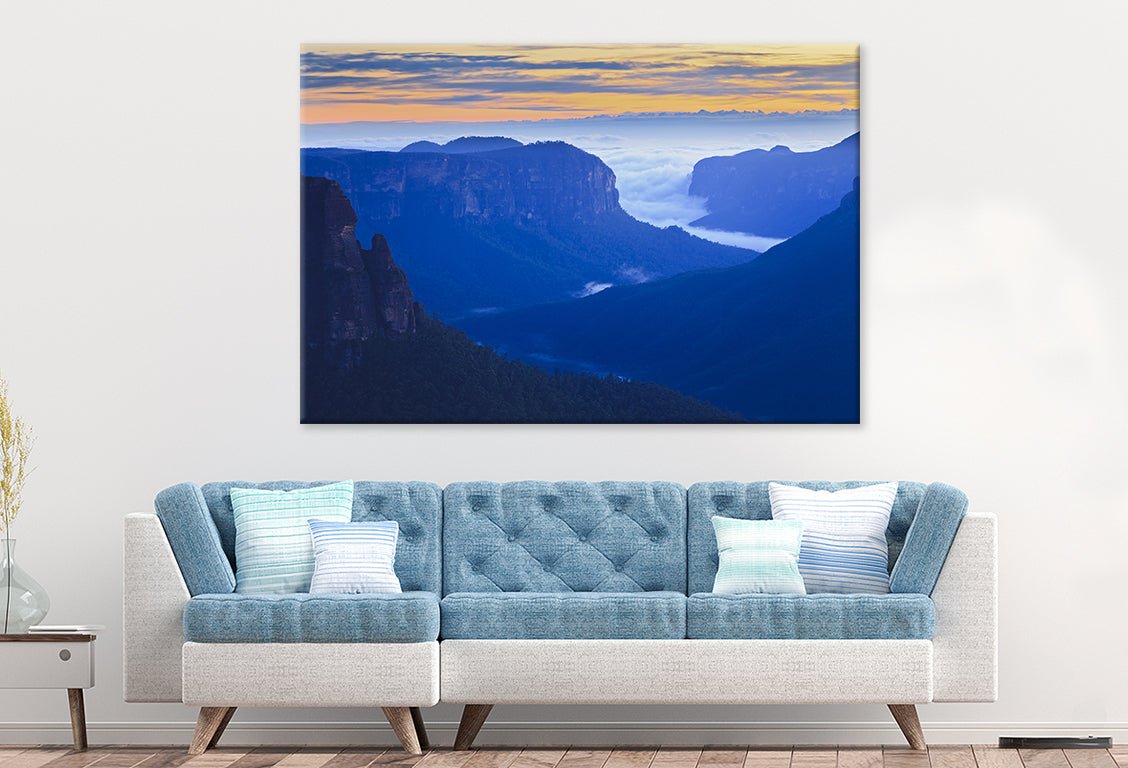 Blue Mountains National Park NSW Govett's Leap Sunrise Wall Art Decor 100% Australian Made
