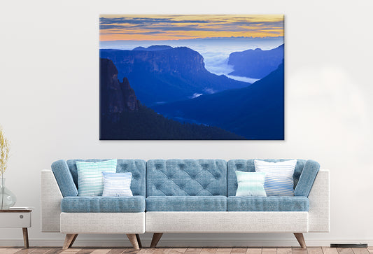 Blue Mountains National Park NSW Govett's Leap Sunrise Wall Art Decor 100% Australian Made