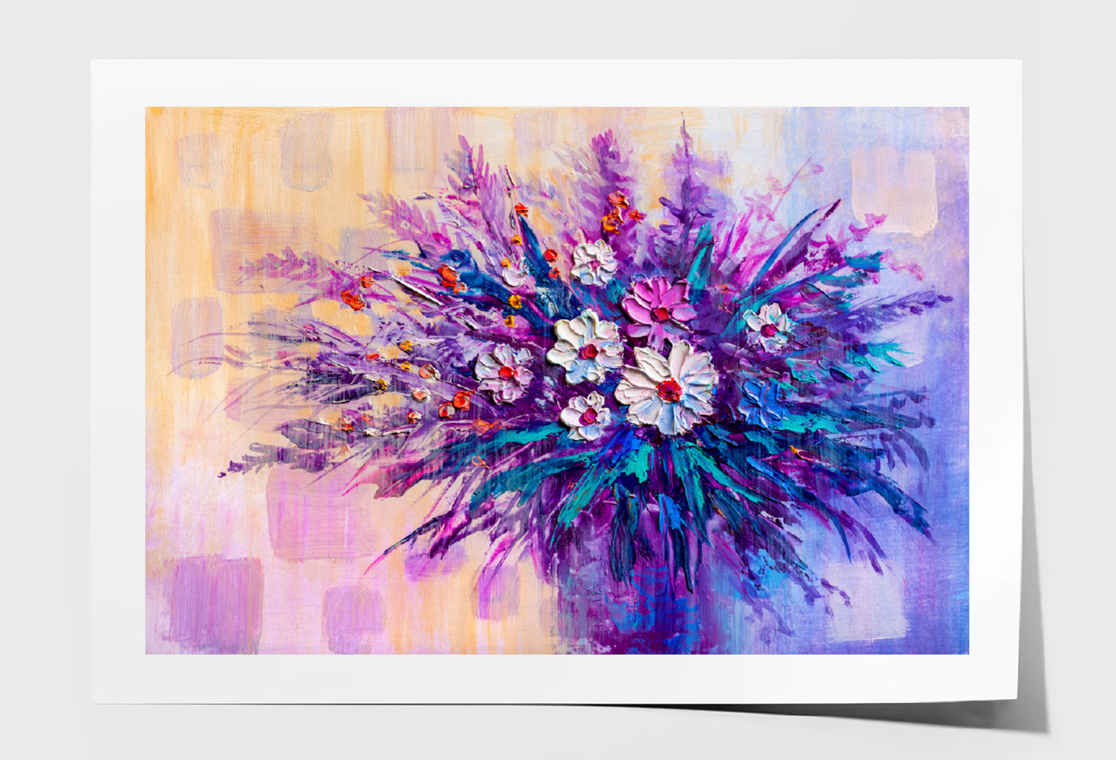 Flower Bouquet Painting Limited Edition High Quality Print Unframed Roll Canvas None