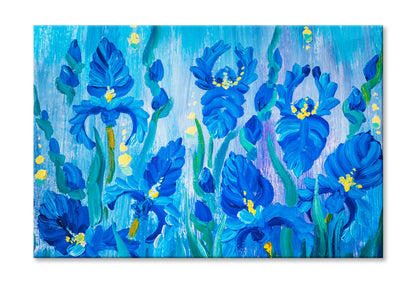 Oil Painting of Beautiful Flowers Wall Art Limited Edition High Quality Print Stretched Canvas None