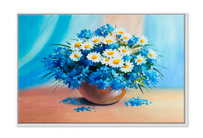 Still Life, A Bouquet Of Flowers Oil Painting Wall Art Limited Edition High Quality Print Canvas Box Framed White