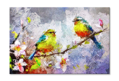 Painting Of Bird and Spring Flower Wall Art Limited Edition High Quality Print