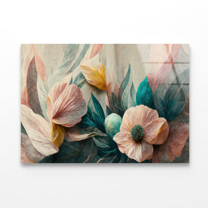 Flowers Watercolor Art Acrylic Glass Print Tempered Glass Wall Art 100% Made in Australia Ready to Hang - Bella Home Decor