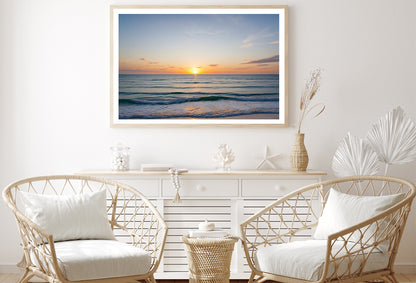 Sunset over the Ocean with Sky & Clouds Home Decor Premium Quality Poster Print Choose Your Sizes