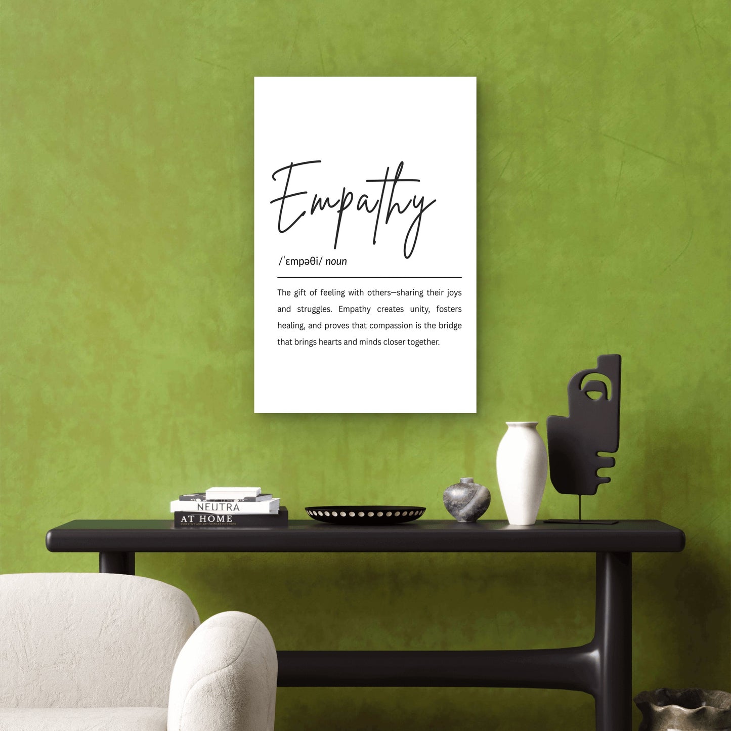 Empathy Definition Typography 40x60cm Metal Print Ready to Hang