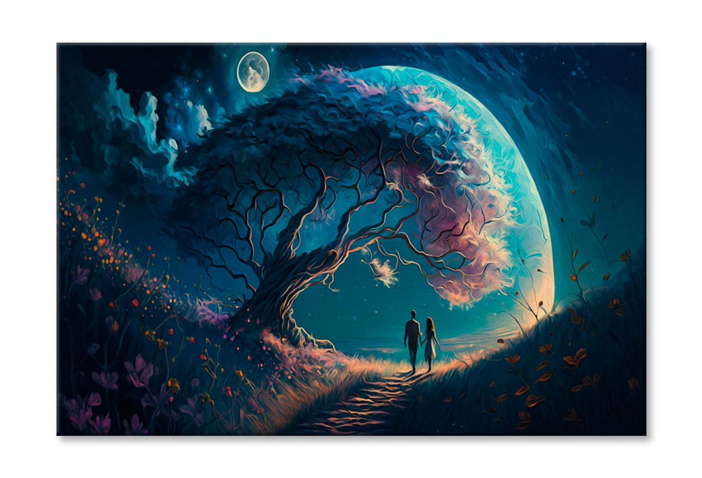 People Under A Tree & Space Wall Art Limited Edition High Quality Print