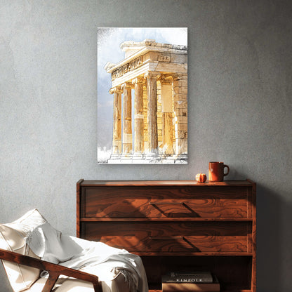Ancient Greek Temple Acropolis Column 40x60cm Metal Print Ready to Hang