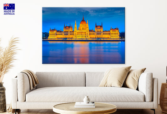 Parliament at Night Budapest Cityscape Hungary Europe Wall Art Decor 100% Australian Made