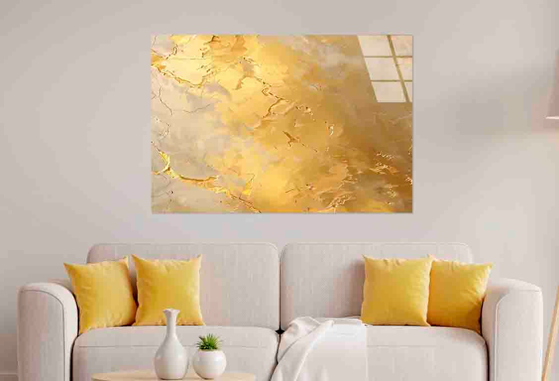 Metallic Gold Marbled Tempered Glass Printing Wall Art Australian Made Quality - Bella Home Decor