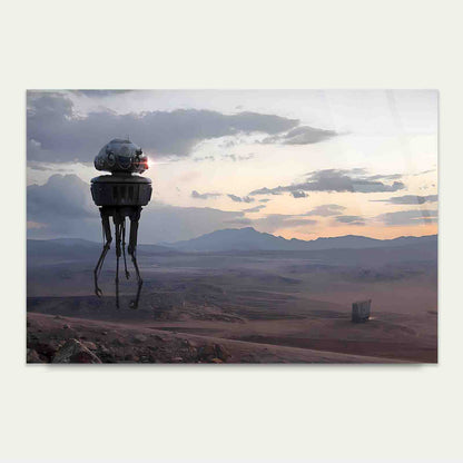 Futuristic Desert Sunse Tempered Glass Printing Wall Art Australian Made Quality