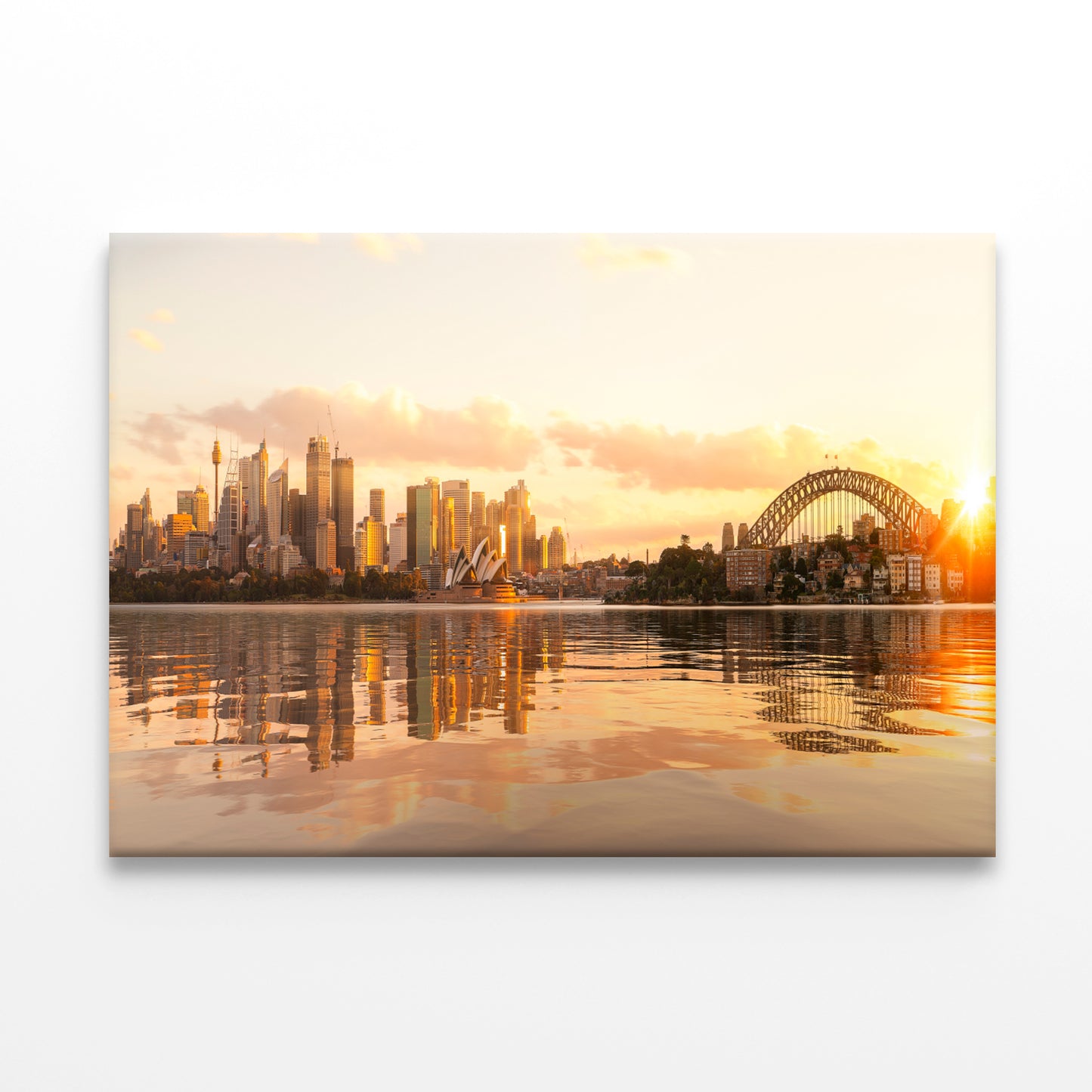 Sydney Harbour Sunrise with Opera House and Harbour Bridge Wall Art Decor 100% Australian Made
