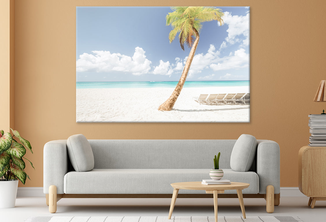 Coconut Tree in Beach Print 100% Australian Made