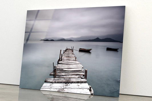 Look On Pier and Boat Acrylic Glass Print Tempered Glass Wall Art 100% Made in Australia Ready to Hang - Bella Home Decor