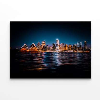 Sydney by Night Harbour Bridge New South Wales Wall Art Decor 100% Australian Made