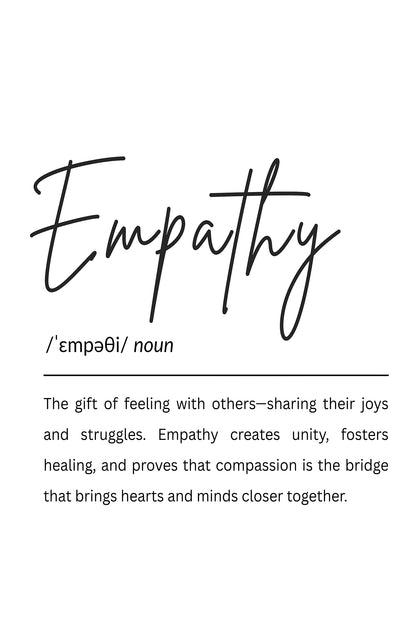 Empathy Definition Typography 40x60cm Metal Print Ready to Hang