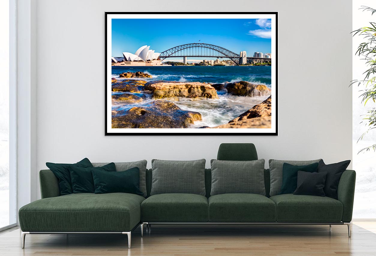 View Of the Sydney Opera House & Harbor Bridge Home Decor Premium Quality Poster Print Choose Your Sizes - Bella Home Decor