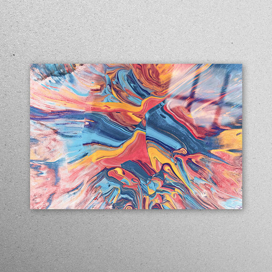 Colorful Abstract Painting Acrylic Glass Print Tempered Glass Wall Art 100% Made in Australia Ready to Hang