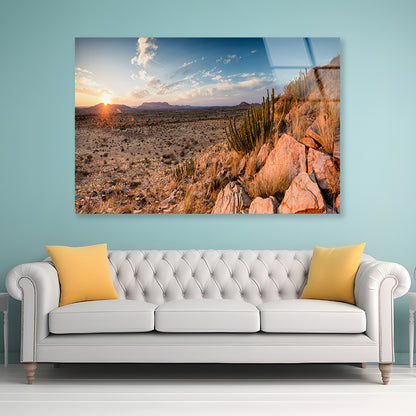 Rocks, Plants & Mountains in South Africa Acrylic Glass Print Tempered Glass Wall Art 100% Made in Australia Ready to Hang - Bella Home Decor