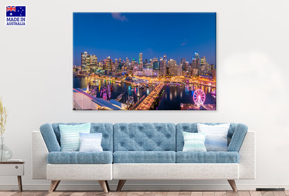 Sydney City and Darling Harbour Wall Art Decor 100% Australian Made