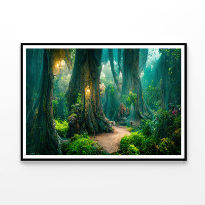 Forest with Big Trees and Great Vegetation Home Decor Premium Quality Poster Print Choose Your Sizes