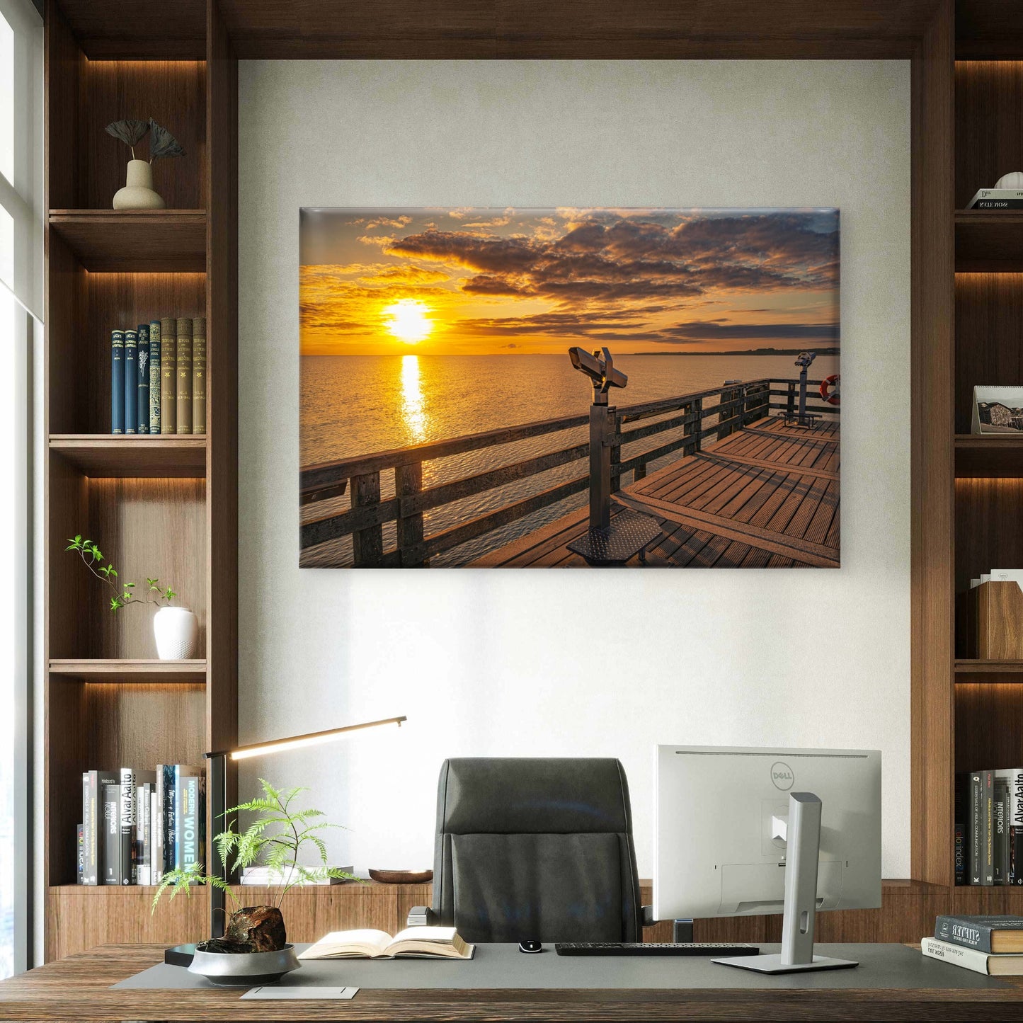 Baltic Sea Sunset Pier Wall Art Decor 100% Australian Made - Bella Home Decor