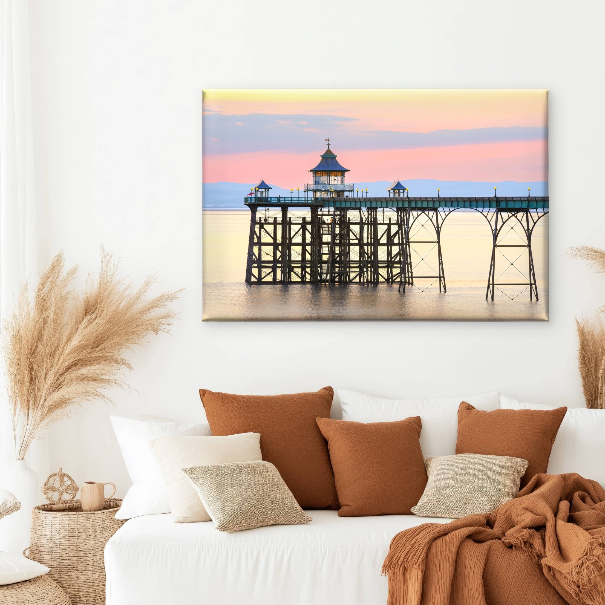Clevedon Pier in Somerset England Wall Art Decor 100% Australian Made - Bella Home Decor